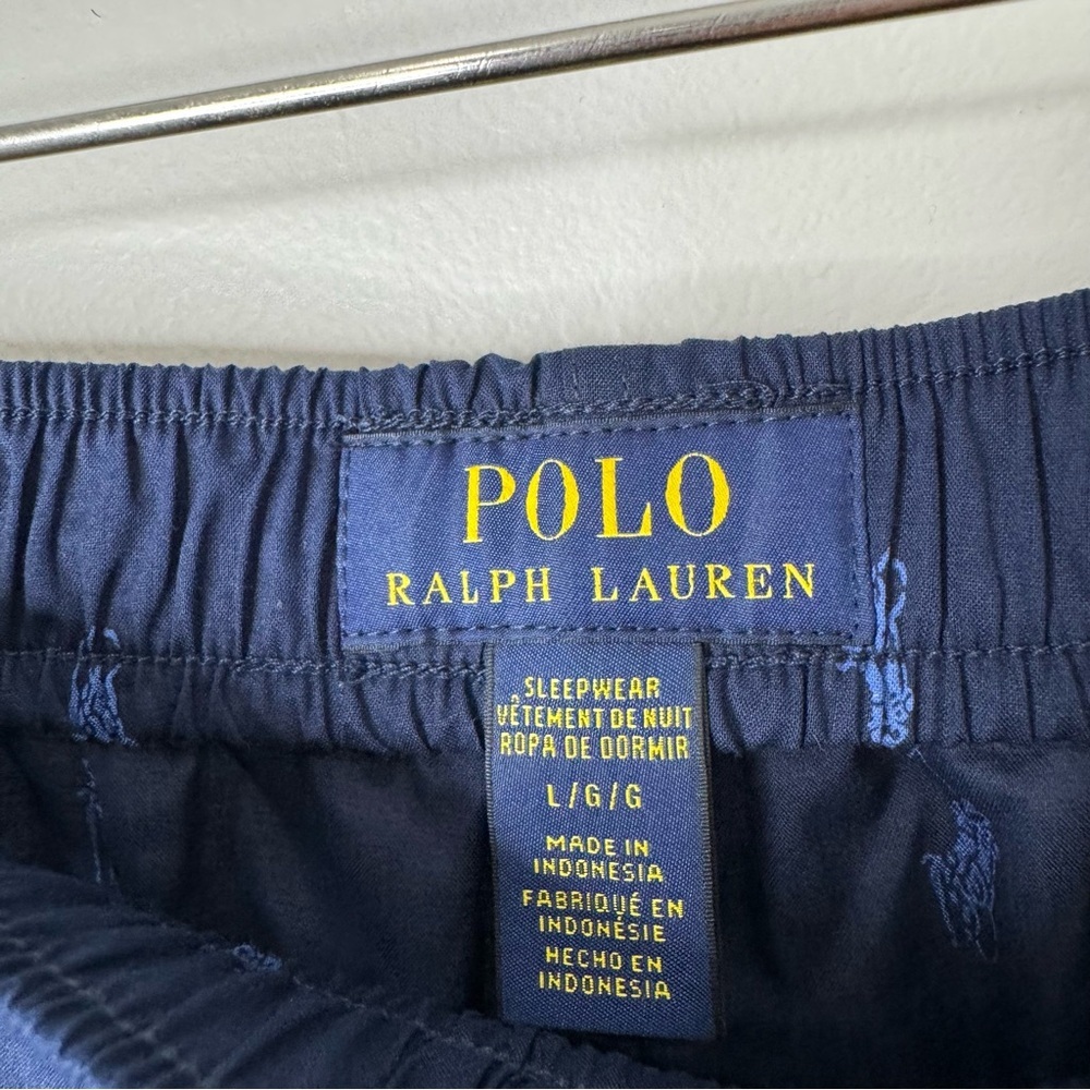 Polo Ralph Lauren Navy‎ Blue All Over Pony Print 100% Cotton Men’s Large - Picture 6 of 8